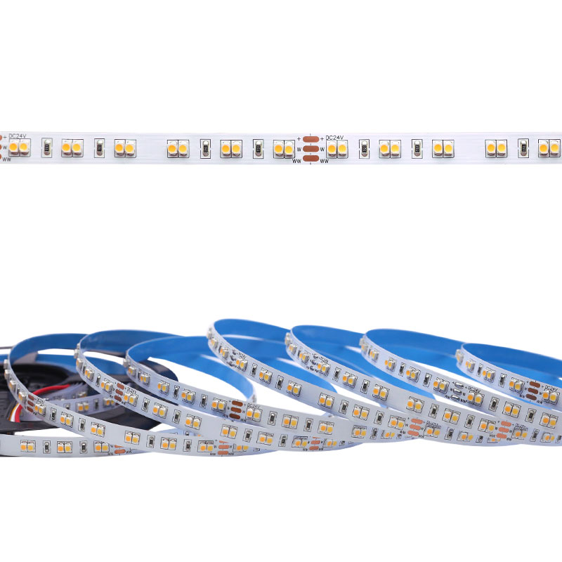 DC24V 3000K+4500K CCT Color Temperature Tunable White LED Strip SMD3528 DC24V 3000K+4500K CCT Color Temperature Tunable White LED Strip SMD3528